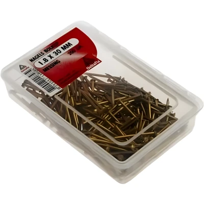 Afbeelding van DRAAD NAGELS BOLKOP MESSING 1.8X30 200 Gram. Deltafix. koper spijker.