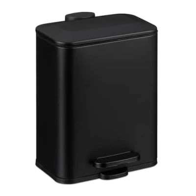 Afbeelding van Relaxdays pedaalemmer badkamer 5 L softclose binnenemmer toilet zwart