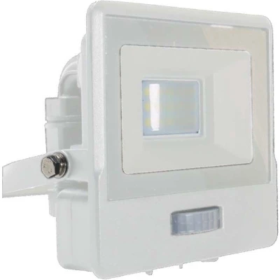 Afbeelding van V TAC VT 118S W LED Schijnwerpers met PIR Sensor Samsung IP65 Wit 10W 735 Lumen 3000K 5 Jaar