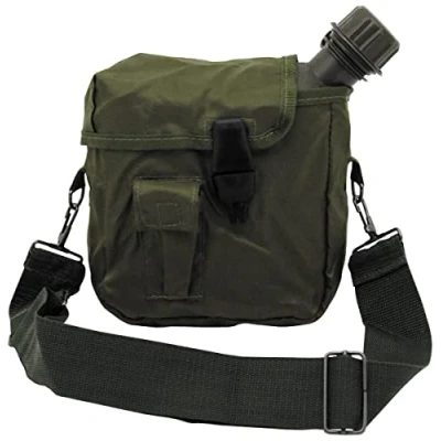 Afbeelding van MFH US Veldfles 2QT / 1,9L incl. hoes met alice clips, legergroen