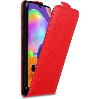 Afbeelding van Cadorabo Hoesje geschikt voor Samsung Galaxy A31 in APPEL ROOD Beschermhoes flip design Case Cover met magnetische sluiting