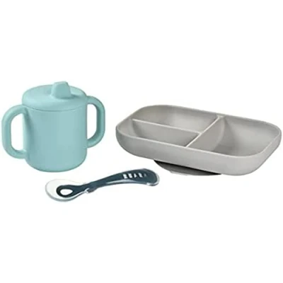 Image de Coffret d&#039;apprentissage silicone + tasse Bleu