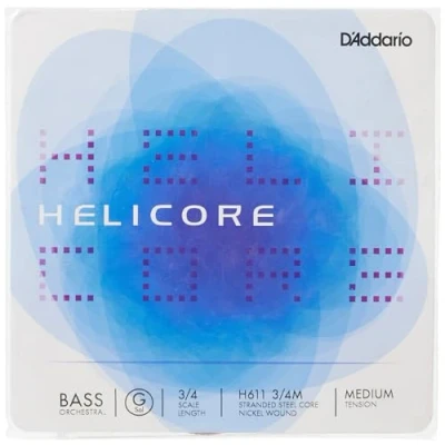 Image de D&#039;Addario H611 3/4M Corde seule (Sol) contrebasse orchestre Helicore manche 3/4 Medium