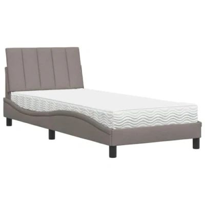 Afbeelding van vidaXL Bed met matras stof taupe 80x200 cm