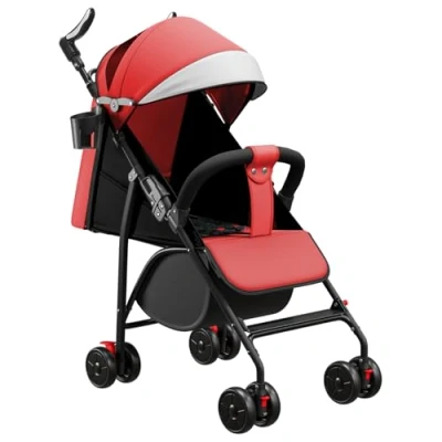 Afbeelding van Driewieler voor baby&#039;s, schaalbaar tot 25 kg, loopfiets oudere kinderen, omkeerbare zitting, grote mand, bekerhouder, vrijloop A rood