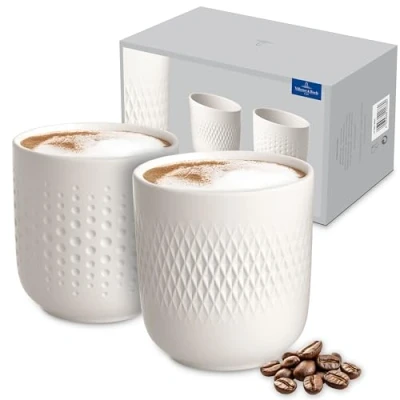 Afbeelding van Villeroy &amp; Boch Manufacture Halsketting, wit, 2 delige bekerset, premium porselein