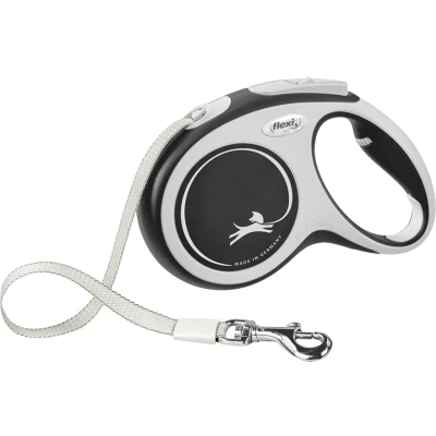 Afbeelding van Flexi Rollijn New Comfort Tape m 5 Hondenriem Zwart&amp;Lichtgrijs