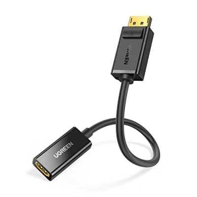 Afbeelding van Ugreen adapterkabel kabel van DisplayPort (mannelijk) naar HDMI (vrouwelijk) (unidirectioneel) 1080P 60Hz 12bit zwart (40362)