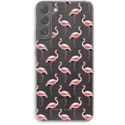 Afbeelding van Case Company® hoesje geschikt voor Samsung Galaxy S22 Plus Flamingo Soft Cover Telefoonhoesje Bescherming aan alle Kanten en Schermrand