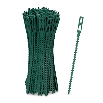 Afbeelding van Relaxdays plantenbinders 14 cm set van 200 bindbandjes kabelbinders groen