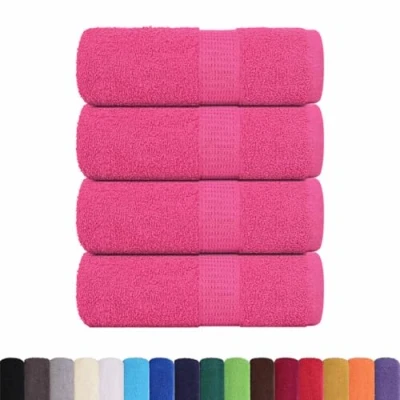 Afbeelding van vidaXL Gastendoekjes 4 st 30x50 cm 360 g/mÂ² 100% katoen roze