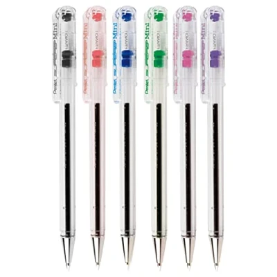 Afbeelding van Pentel BK77S Super Balpen Mini Assortiment 6 stuks