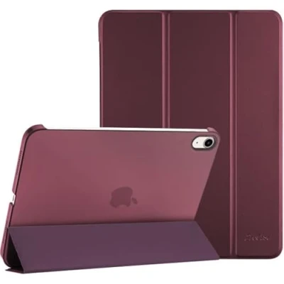 Afbeelding van ProCase Beschermhoes voor iPad 10e generatie 10,9 inch 2022, A2696, A2757, A2777, beschermende hoes, automatische slaap /wekfunctie, wijnrood