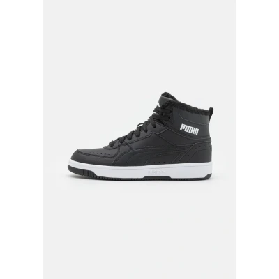 Afbeelding van Puma Rebound JOY Sneakers hoog voor kinderen, Maat: 37, Black/white Hoogwaardig imitatieleer