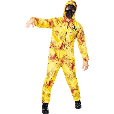 Afbeelding van Funidelia Nucleair Zombie Kostuum voor mannen Ondood, Halloween, Horror Volwassenen Accessoire verkleedkleding en rekwisieten carnaval &amp; feesten Maat L Geel