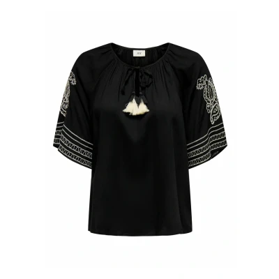 Afbeelding van Jacqueline de Yong Blouse Jdyrisso Life Bianca L/s Top Wvn 15347078 Black Dames Maat S