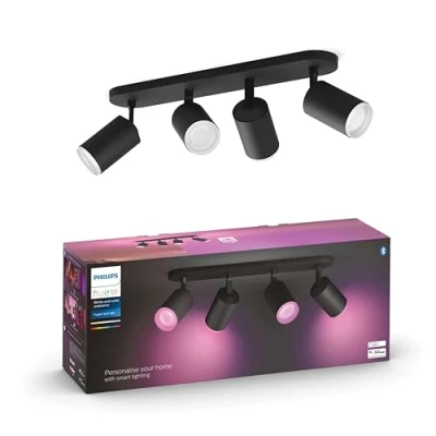 Afbeelding van Philips Hue Fugato opbouwspot wit en gekleurd licht 4 spots zwart