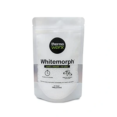 Afbeelding van Thermoworx Whitemorph 100 g bioplastic handvormbaar, gesmolten, mal en herbruikbaar.