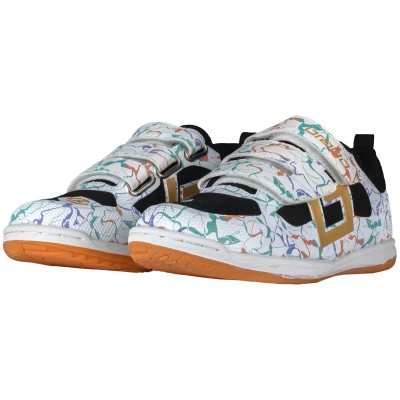 Afbeelding van Brabo Indoor Velcro Zaalhockeyschoenen Junior Marble Black Wit Hockeyschoenen