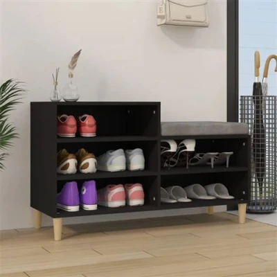 Image de vidaXL Armoire à chaussures Noir 102x36x60 cm Bois d&#039;ingénierie819733