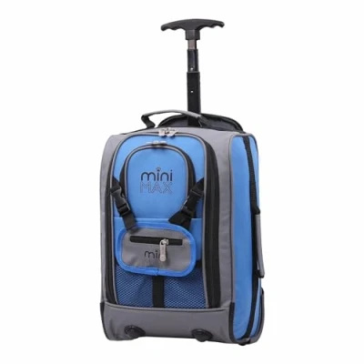 Afbeelding van Aerolite MiniMAX Ryanair 20 liter 40 x 25 cm maximale grootte handbagage onder de stoel Rugzak met wieltjes handbagage, Blauw,