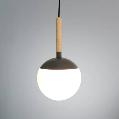 Afbeelding van Metalen element in donkergrijs hanglamp Mine