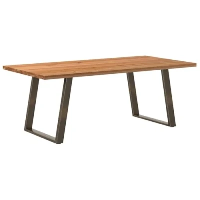 Afbeelding van vidaXL Eettafel rechthoekig 200x100x74 cm massief eikenhout lichtbruin