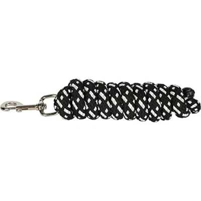 Image de Harry&#039;s Horse Corde pour Licol Mounty Argenté Mousqueton Noir/blanc/gris 2m