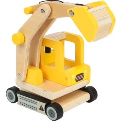 Afbeelding van Houten graafmachine truck Geel