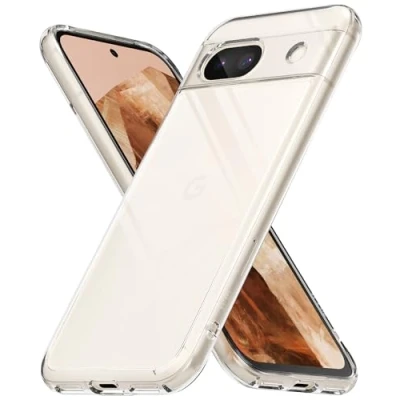 Afbeelding van Ringke Beschermhoes compatibel met Google Pixel 8a [Fusion] Transparant, robuust, stijf, polycarbonaat, achterkant, TPU, zachte bumper, schokbestendig, bescherming voor 8a, transparant