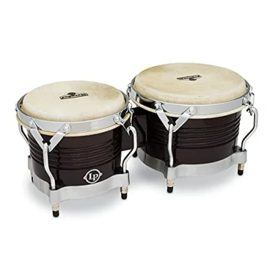 Afbeelding van Latin Percussion M201 Matador Wood bongos Dark Brown Chrome