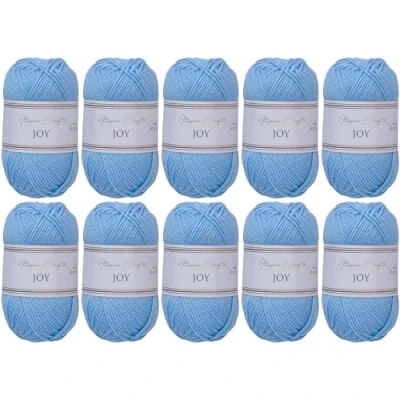 Afbeelding van Utopia Crafts JOY 10 bollen brei en haakgaren, effen, zacht, onderhoudsvriendelijk, 100% polyacryl, 150 m, babyblauw