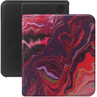Afbeelding van Selencia E reader Hoesje Geschikt voor Kobo Libra Colour Vivid bookcase Marble Purple