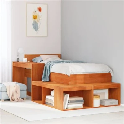 Image de vidaXL Table de chevet avec bureau cire marron bois pin massif855761