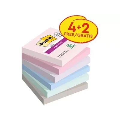 Afbeelding van Post it Super Sticky notes Soulful, 90 vel, ft 76 x mm, 4 + 2 GRATIS memoblok
