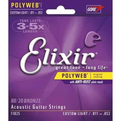 Image de JEU DE CORDES GUITARE ELIXIR POLYWEB B 11025 CL