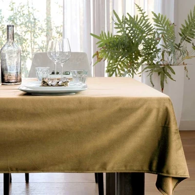 Afbeelding van Unique Living Tafelkleed Velours 45x250cm Gold