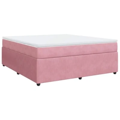 Afbeelding van vidaXL Boxspring met matras fluweel roze 180x200 cm