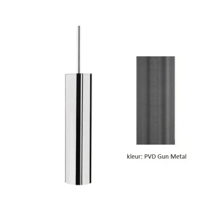 Afbeelding van Waterevolution Deep toiletborstelset staand PVD Gun Metal A240GME
