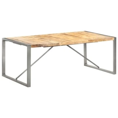 Afbeelding van Eettafel 200x100x75 cm massief ruw mangohout