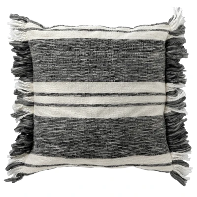 Afbeelding van Dutch Decor EDGAR Sierkussen 45x45 cm met kussenhoes van 85% gerecycled polyester Eco Line collectie Charcoal Gray antraciet