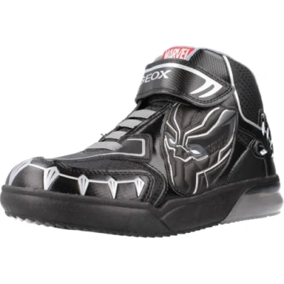 Afbeelding van Geox Marvel Avengers Black Panther Light UP Grayjay Sneakers hoog voor kinderen, Maat: 34, Black/silver Imitatieleer/ textiel