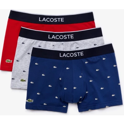 Afbeelding van Lacoste 3 PACK Onderbroeken, Heren, Maat: XXL, Methylene/silver chine/red