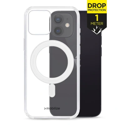 Afbeelding van Mobilize Doorzichtig Hoesje Geschikt voor Apple iPhone 12 MagSafe Telefoonhoesje Hardcase Naked Protection Backcover Shockproof Draadloos Opladen met Magnetische Ring Case Transparant