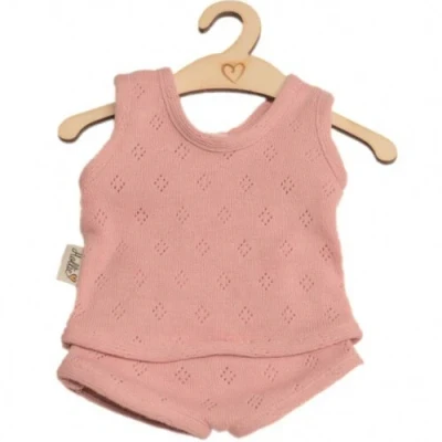 Afbeelding van Hollie poppenkleding ondergoed ajour dusty rose 34 cm