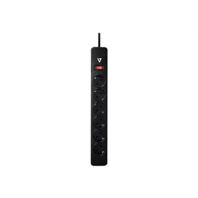 Image de V7 SA0612B 8E5 Protection contre les surtensions connecteurs de sortie : 6 1.8 m cordon noir