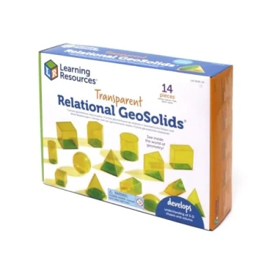 Afbeelding van Learning Resources GeoSolids 3D Quitaría over rapporten, wiskundig materiaal voor de klas het leren van vormen en volumes, vanaf 8 jaar