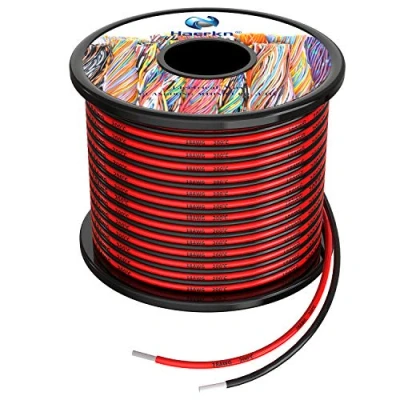 Afbeelding van 18awg 0,8 mm² siliconen elektrische draadkabel 2 x 20 meter zuurstofvrij hoge temperatuur bestendig vertind koperdraad