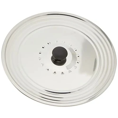 Afbeelding van Crealys 512700, spatwaterdicht roestvrijstalen deksel voor grote pan diam. 28 tot 32 cm met stoomgaten, zilver