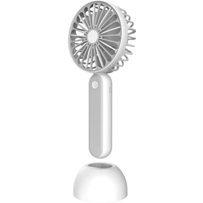 Afbeelding van PLATINET PRDF6108 oplaadbare mobiele tafelventilator en handheld ventilator wit